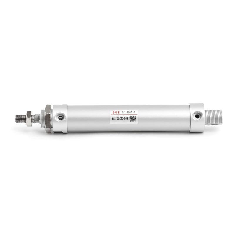 Sns Pneumatic 25mm Bore 100mm Stroke NPT1/8 Aluminum Alloy Mini Air Cylinder Double Action MAL25x100 - Image 3